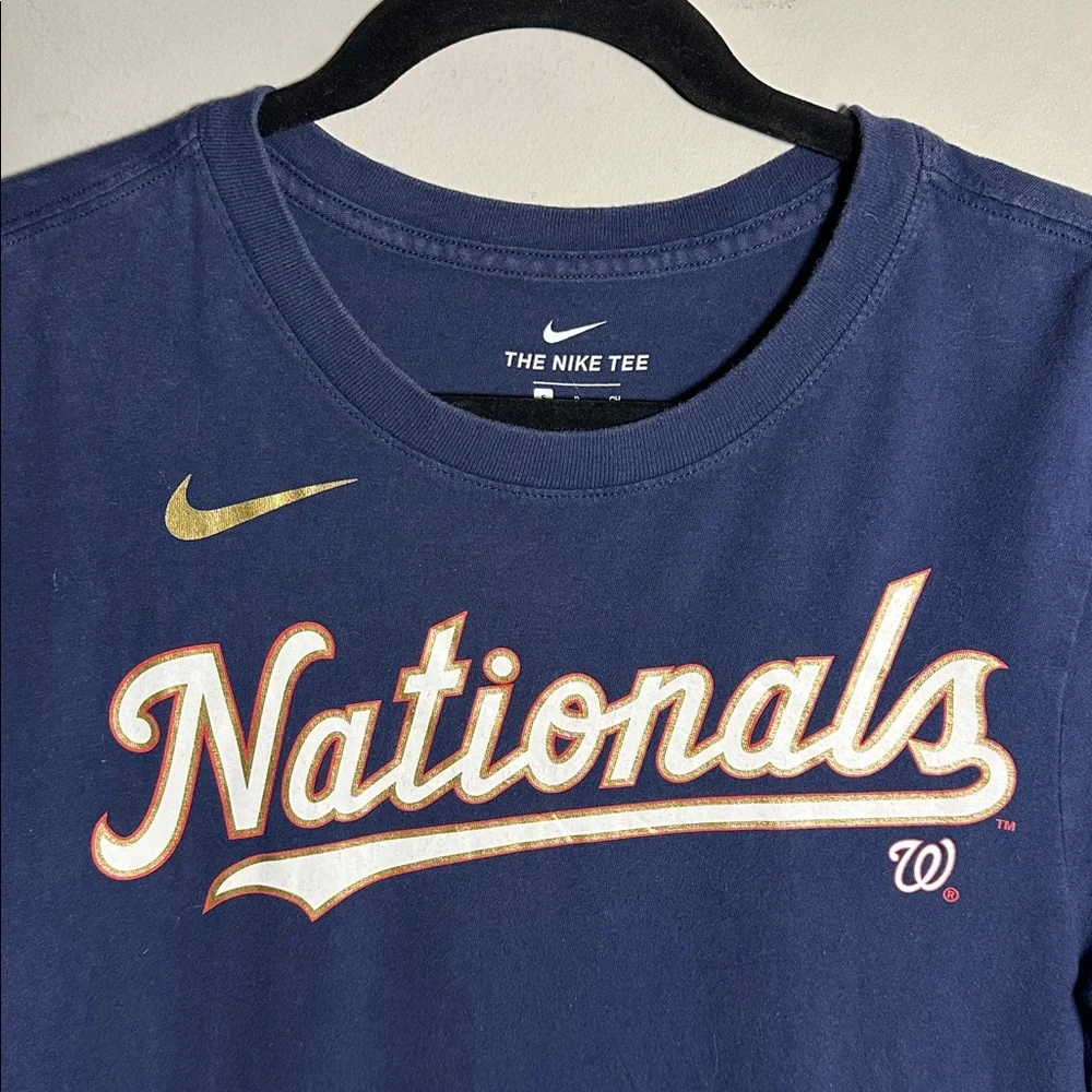 Nike Nationals Soto #22 Navy Tee with White and Gold Accents